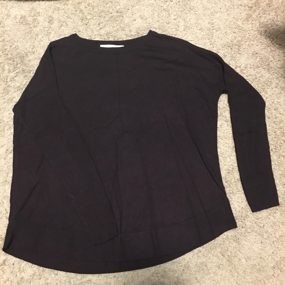 Purple Drop Sleeve Loft Sweater